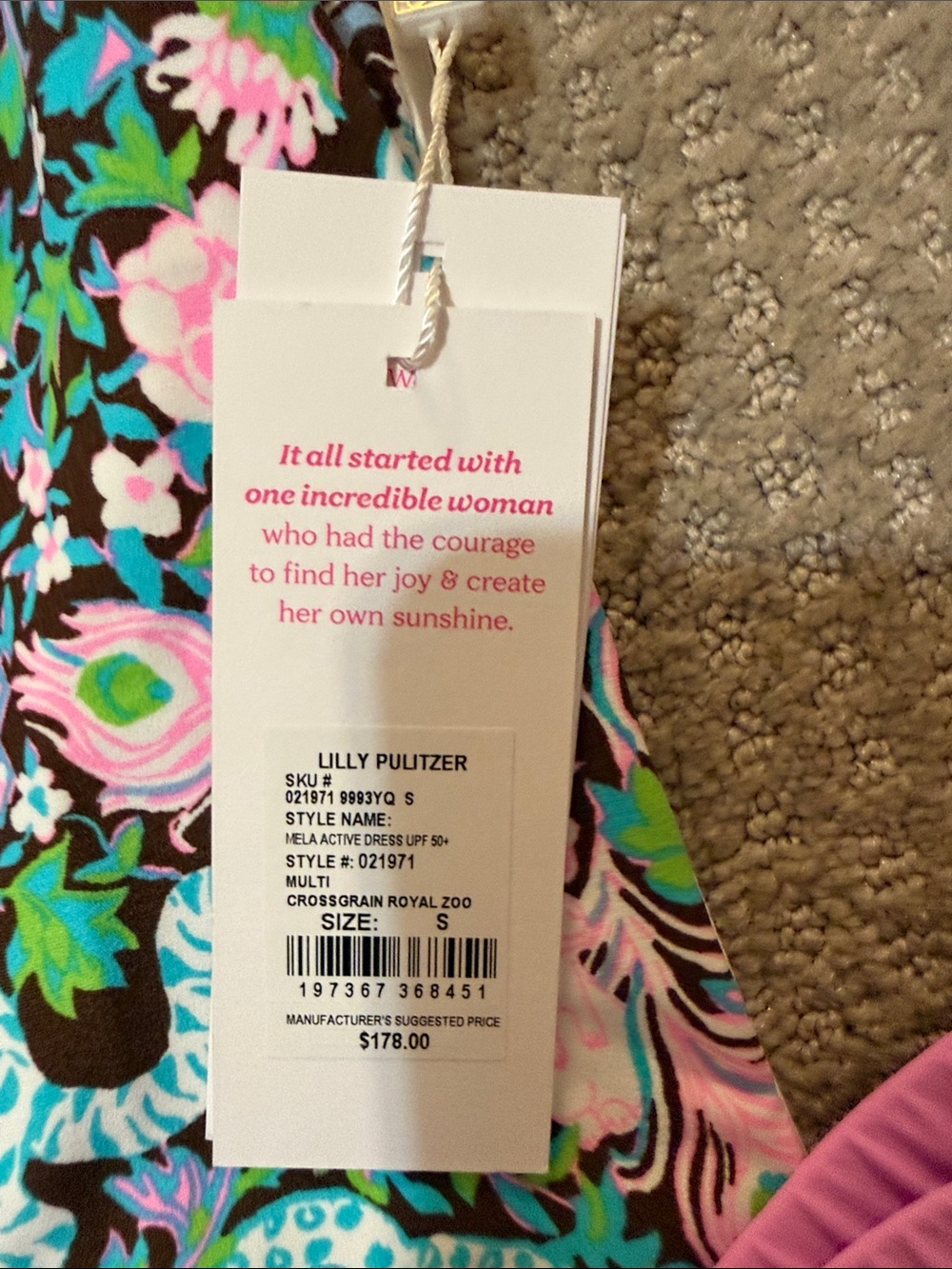 Lilly Pulitzer Pink Multi-Print Sleeveless Dress with Pink Shorts - Picture 2 of 5
